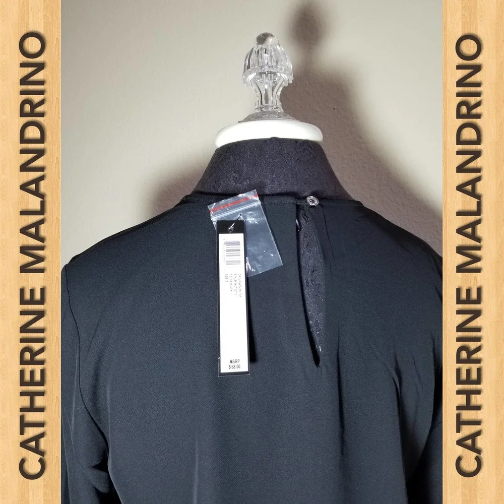 CATHERINE MALANDRINO NWT Blouse Tops Long Sleeve Studs Size Small Color … - Picture 6 of 6
